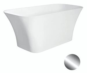 Besco Volně stojící vana z litého mramoru Assos 160x70 Barva: Bílá, Rozměry (cm): 160x70, Typ a barva výpustě: Click-Clack standard, chrom