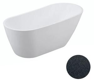 Besco Akrylátová volně stojící vana Melody Glam G 150x80 (170x80) Barva: Bílá/grafit, Rozměry (cm): 170x80, Typ a barva výpustě: Click-Clack s přepadem, bílá