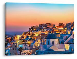 Obraz - Santorini při setmění (70x50 cm)