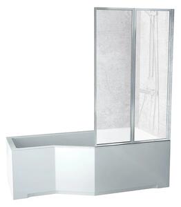 Besco Akrylátová atypická vana s vanovou zástěnou INTEGRA VK 2 150x75 (170x75) Barva: Bílá, Rozměry (cm): 150x75, Orientace: Pravá