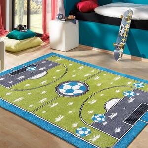 Makro Abra Dětský kusový koberec Mondo 107 Fotbalové hřiště zelený modrý Rozměr: 120x170 cm
