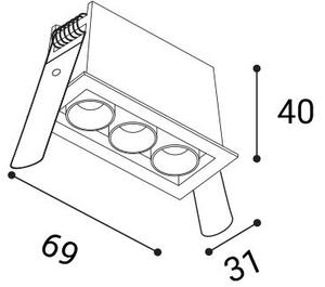 LED2 2560153 LED2 Zápustné svítidlo RIVA MINI 3, B 6W 3000K/3500K/4000K UGR černá - LED2 Lighting