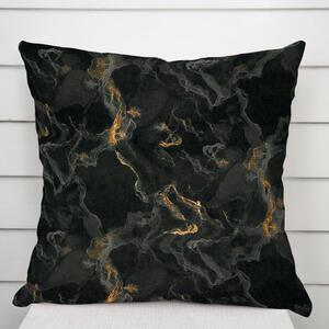 Biante Sametový povlak na polštář Isabela IBL-021 Zlatý/kouřový mramor na černém 30 x 50 cm