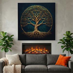 Obraz na plátně - Strom života Emeraldový sen FeelHappy.cz Velikost obrazu (šířka x výška): 60 x 60 cm
