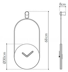 Designové nástěnné hodiny Nomon Eslabon Calacatta 68cm