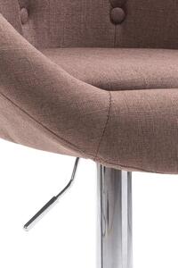 Barová židle Hawes - látkové čalounění - chromovaný rám | hnědá