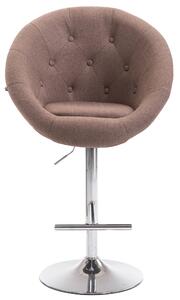 Barová židle Hawes - látkové čalounění - chromovaný rám | hnědá