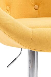 Barová židle Hawes - látkové čalounění - chromovaný rám | žlutá