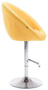 Barová židle Hawes - látkové čalounění - chromovaný rám | žlutá