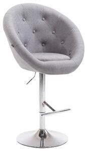 Barová židle Hawes - látkové čalounění - chromovaný rám | šedá