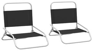 Skládací plážové židle 2 ks textil černé