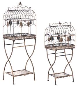 Sada 2 regálů s policemi SICILY Kov 122/90 cm 43/37 cm Černá