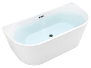 BPS-koupelny Volně stojící akrylátová vana ke stěně LENA 527B 150x75 bílá, odtokový komplet chrom