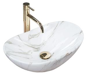 Keramické umyvadlo na desku REA ROYAL MINI AIAX SHINY 48x30,5 cm mramor