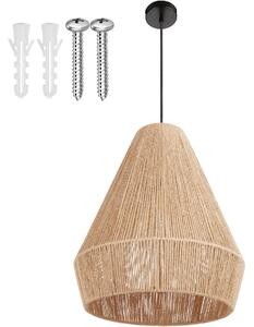 Tectake Závěsné svítidlo Suri z juty v boho stylu, 40W - přírodní
