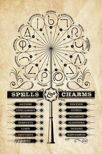 Umělecký tisk Harry Potter - Spells Charms, (26.7 x 40 cm)