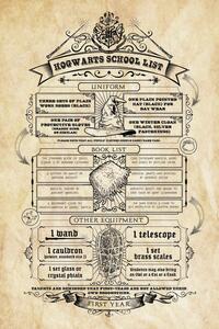 Umělecký tisk Harry Potter - Hogwarts School List