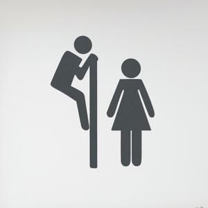 Dřevo života | Dřevěná samolepka na označení WC - Společná toaleta | Rozměry (cm): 11x12 | Zvolte barvu dekoru: Antracitová