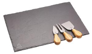 KitchenCraft Břidlicový tác Artesà na sýry s 3 noži ARTCHEESESLATE