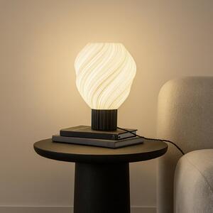 Lindby Stolní lampa Nuvia, výška 39,1 cm, bílá, 3D tisk, Bílá / opál, Obývací pokoj / jídelna, Moderní