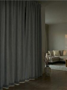 Sinsay - Curtain with tape header in herringbone pattern - šedá