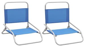 Skládací plážové židle 2 ks modré textil