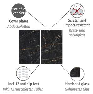 Kryty na sporák z tvrzeného skla v sadě 2 ks 52x30 cm Marble – Allstar
