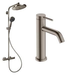 Hansgrohe Crometta sada koupelnových doplňků na stěnu s termostatem s dešťovou sprchou || 88002390