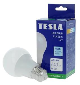 TESLA BL270640–1 - LED bulb žárovka E27, 6W, 640 lm, 4000K, denní bílá