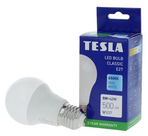 TESLA BL270560–8 - LED bulb žárovka E27, 5W, 500 lm, 6500K, studená bílá