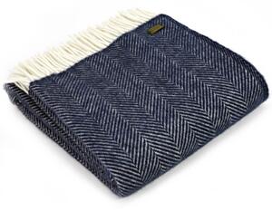 Vlněná deka Fishbone Navy 183 x 150 cm Tweedmill