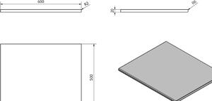 Sapho OLIVER deska 60x2x50cm, technický mramor, Calacatta OV060-1219