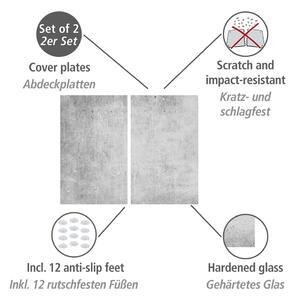 Kryty na sporák z tvrzeného skla v sadě 2 ks 52x30 cm Concrete – Allstar