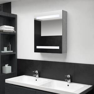 LED koupelnová skřínka se zrcadlem betonově šedá 50x14x60 cm