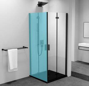 ZOOM BLACK sprchové dveře skládací 900mm, čiré sklo, pravé