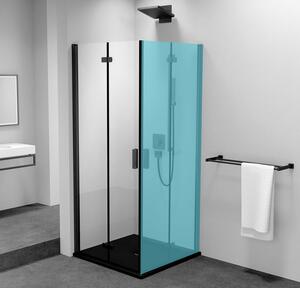 ZOOM BLACK sprchové dveře skládací 700mm, čiré sklo, levé