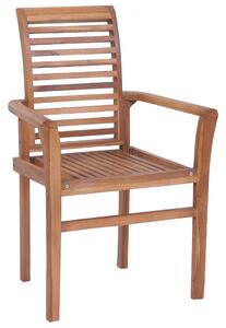 Stohovací jídelní židle 6 ks masivní teakové dřevo