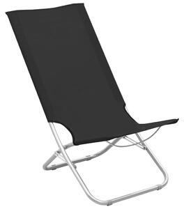 Skládací plážové židle 2 ks textil černé
