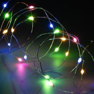 LED světelný řetěz 3x40 LED, barevný, časovač, vnitřní, 4m