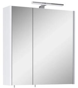 German LED zrcadlová skříňka / 60 x 61,8 cm / 6 polic / soft-close / bílá