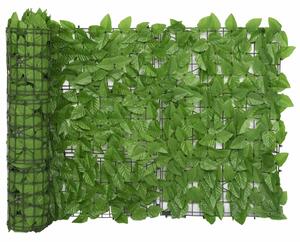 Balkónová zástěna se zelenými listy 300 x 75 cm