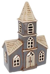 Keramický svícen Domek - Kostel 26 cm