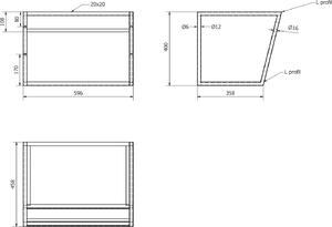 Sapho SKA konstrukce s policí 600x400x460mm, bílá mat SKA111