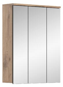 ZRCADLOVÁ SKŘÍŇKA, barvy dubu, 60/77/18 cm MID.YOU - Koupelnové série, Online Only
