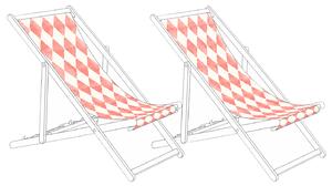 Sada 2 náhradních potahů na lehátko ANZIO/AVELLINO 113 x 44 cm Světle červená