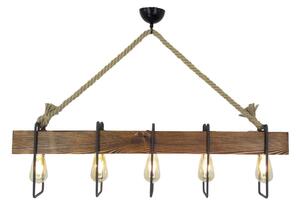 Dřevěné stropní závěsné svítidlo Demir, 5 žárovek
