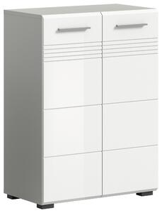 SPODNÍ SKŘÍŇKA, bílá, šedá, 60/80/30 cm MID.YOU - Koupelnové série, Online Only
