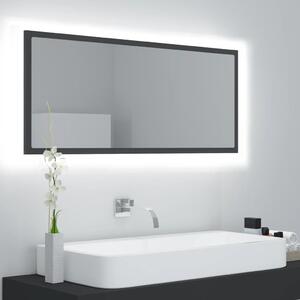 Koupelnové zrcadlo LED šedé 100 x 8,5 x 37 cm dřevotříska