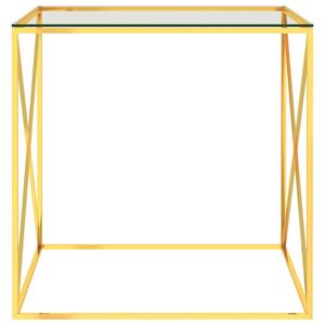 Konferenční stolek zlatý 55 x 55 x 55 cm nerezová ocel a sklo