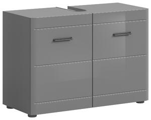 SKŘÍŇKA POD UMYVADLO, vysoce lesklá šedá, šedá, 80/56/34 cm MID.YOU - Koupelnové série, Online Only